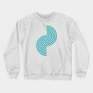 groovy minimalist pattern: aqua waves on olive Crewneck Sweatshirt